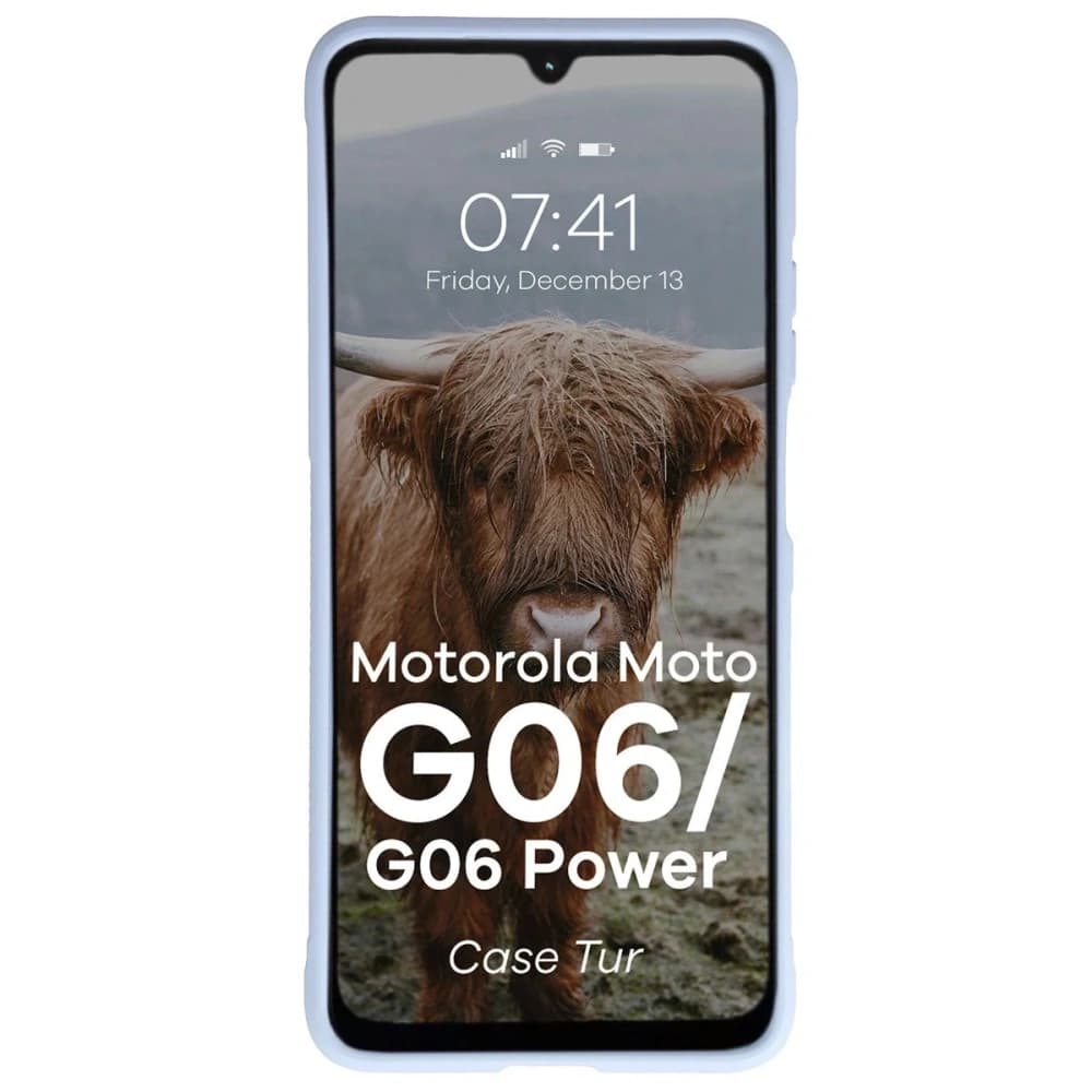 Panzerglas Etui Bizon Case Tur für Motorola Moto G06 4G / G06 Power 4 hellblau - 5