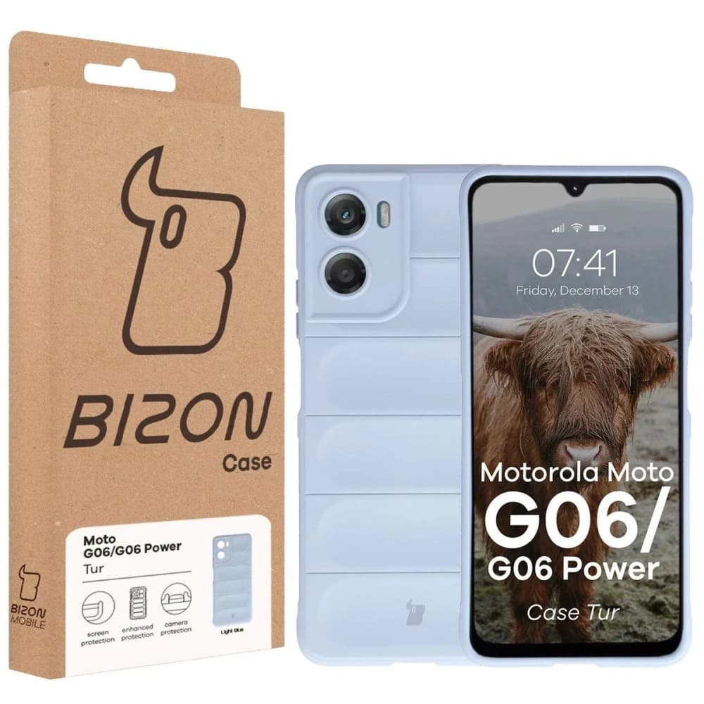 Panzerglas Etui Bizon Case Tur für Motorola Moto G06 4G / G06 Power 4 hellblau - 8