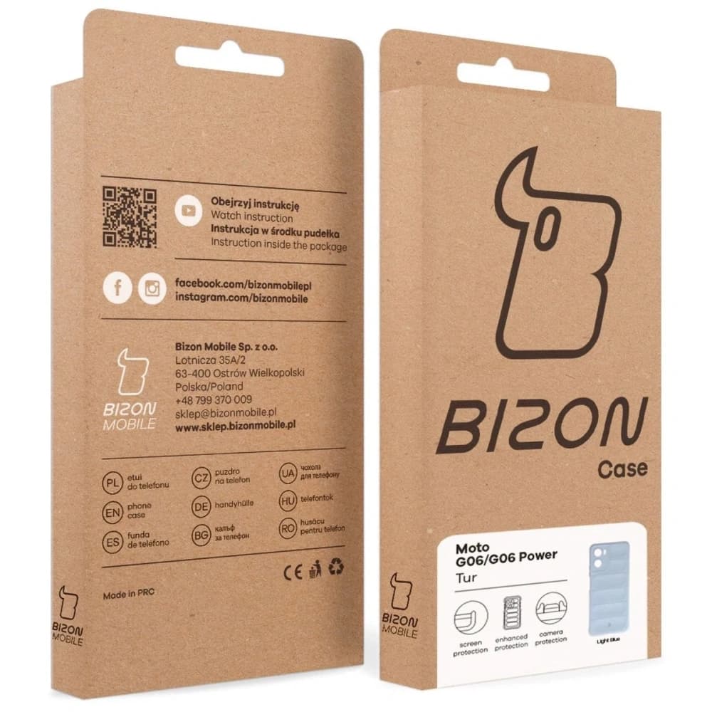 Panzerglas Etui Bizon Case Tur für Motorola Moto G06 4G / G06 Power 4 hellblau - 9