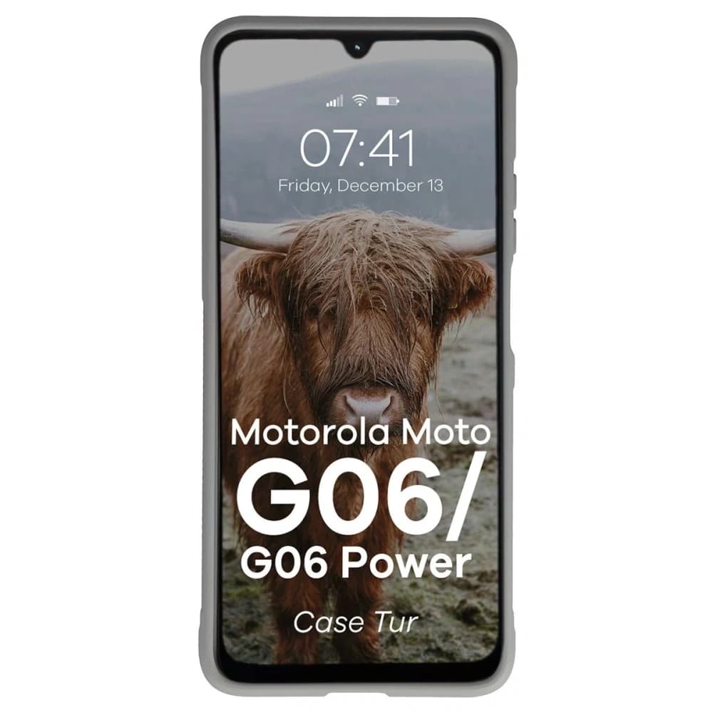 Panzerglas Etui Bizon Case Tur für Motorola Moto G06 4G / G06 Power 4 hellgrau - 5