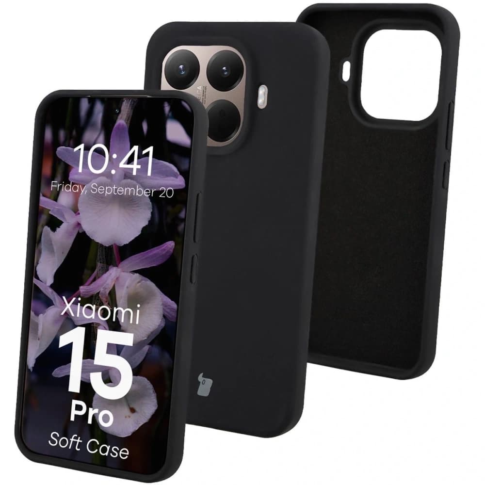 Silikonowe etui Bizon Soft Case do Xiaomi 15T Pro czarne - 1