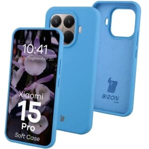 Silikonowe etui Bizon Soft Case do Xiaomi 15T Pro niebieskie