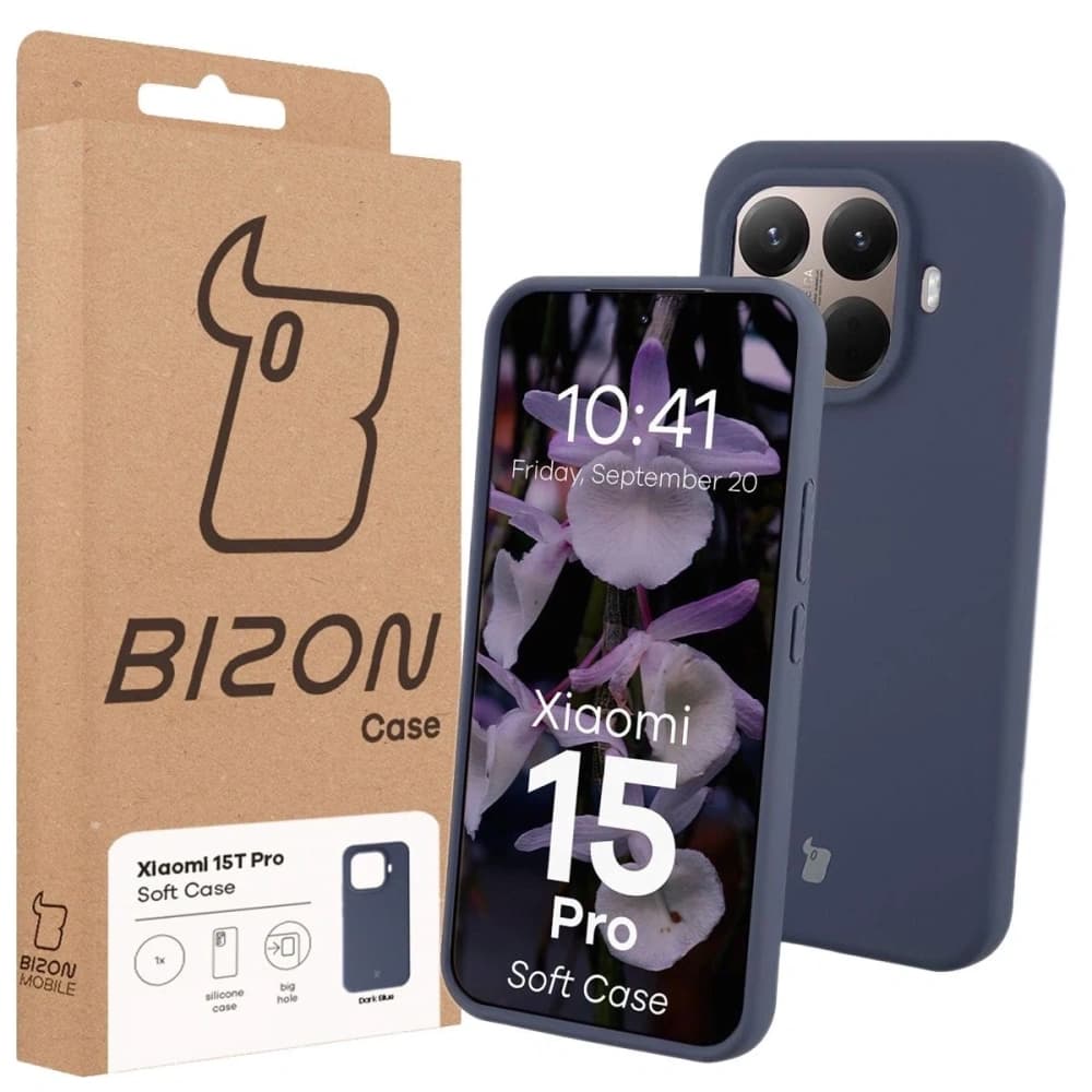 Silikonowe etui Bizon Soft Case do Xiaomi 15T Pro ciemnoniebieskie - 7