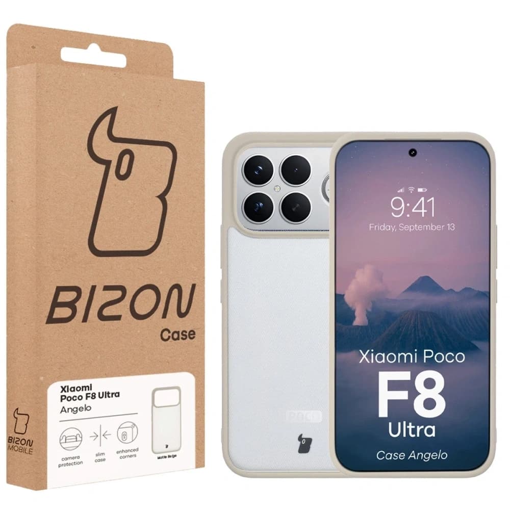 Bizon Case Angelo Xiaomi POCO F8 Ultra halbtransparent mit einem beigen Rahmen - 6