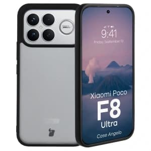 Bizon Case Angelo Xiaomi POCO F8 Ultra rauchig mit schwarzem Rahmen