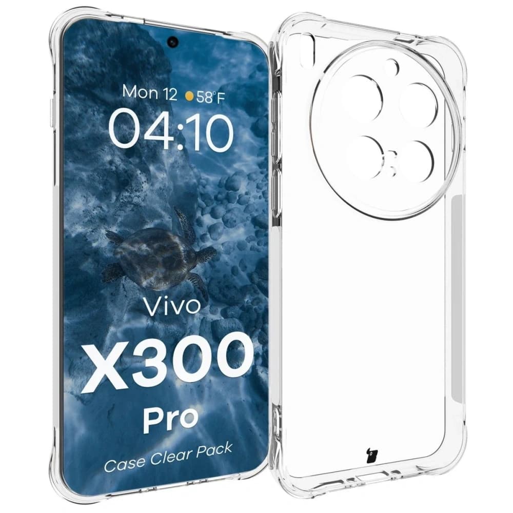Bizon Case Clear Pack Hülle + 2x Displayschutzfolie Bizon Case Clear Pack Vivo X300 Pro - 3