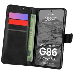 Bizon Case Pocket Motorola Moto G86 Power 5G schwarz