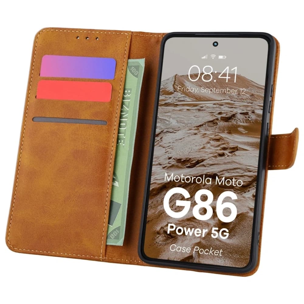 Bizon Case Tasche Motorola Moto G86 Power 5G braun - 1