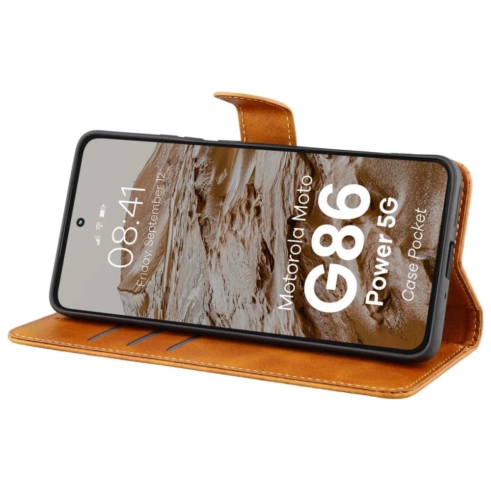 Bizon Case Tasche Motorola Moto G86 Power 5G braun - 5