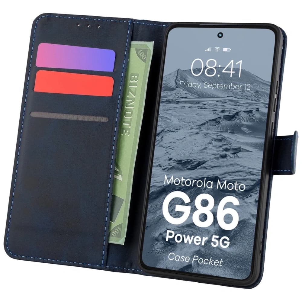 Bizon Case Pocket Motorola Moto G86 Power 5G marineblau - 1