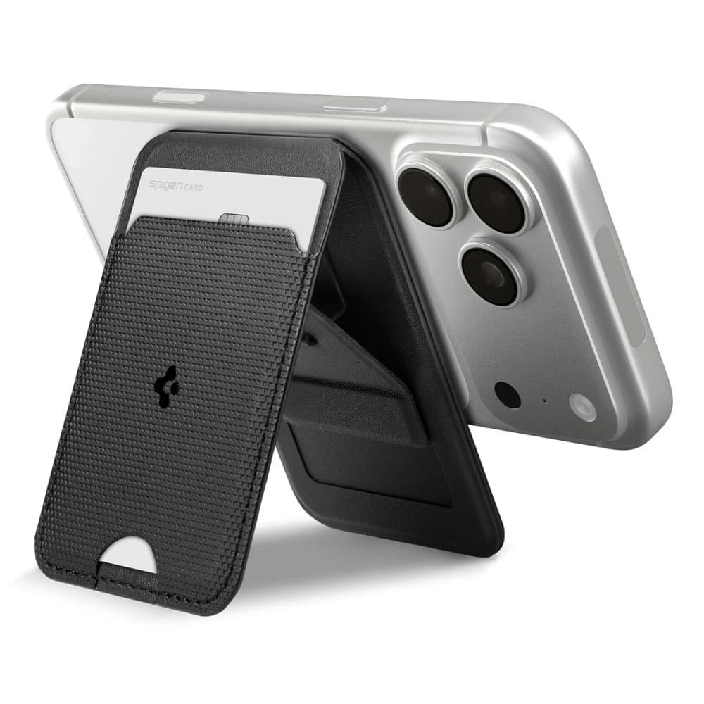 Spigen S314-3 Slim Fold Tripod MagSafe Universal Magnetic Card Holder Black - 12
