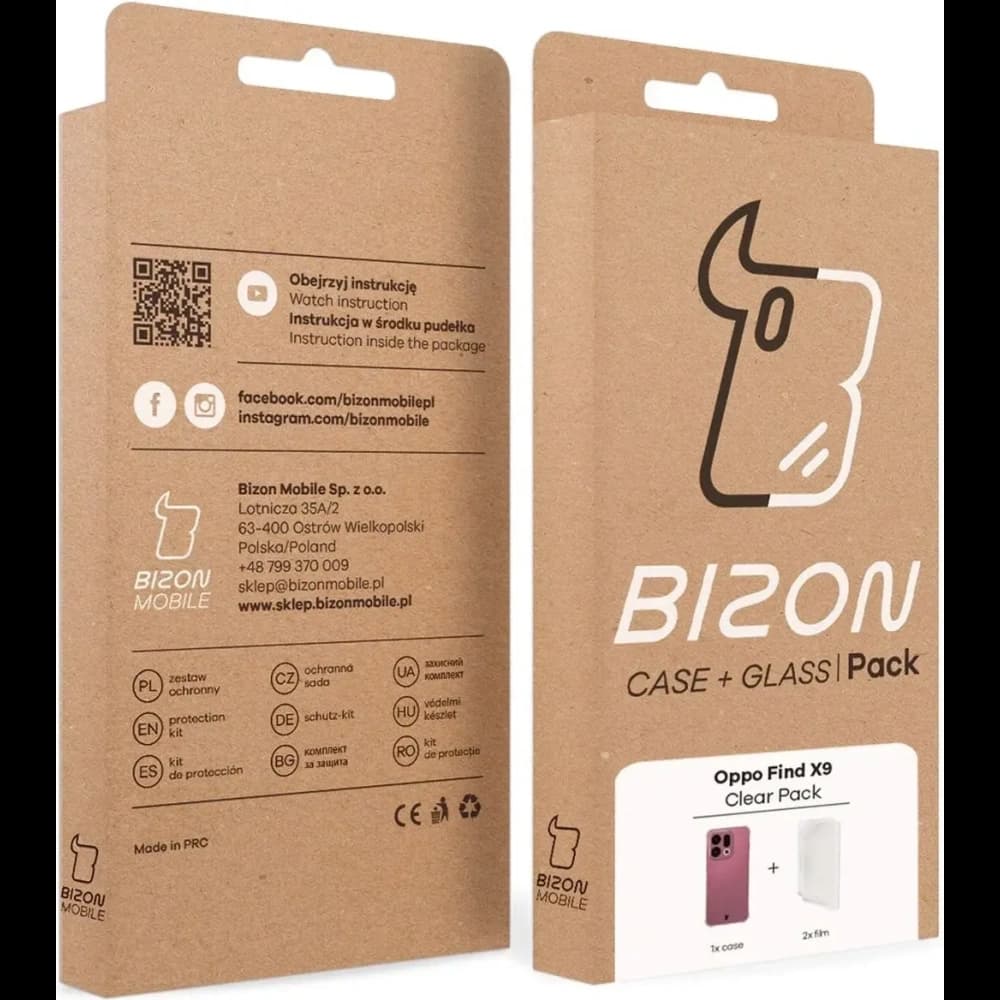 Bizon Case Clear Pack Hülle + 2x Bildschirmfolie Oppo Find X9
 - 10