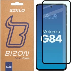 Bizon Glass Edge Duo Motorola Moto G84 5G schwarzer Rahmen [2 PACK]
