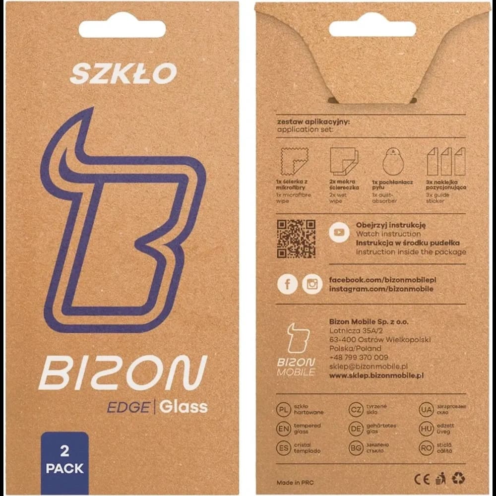 Bizon Glass Edge Duo Motorola Moto G84 5G schwarzer Rahmen [2 PACK]
 - 5