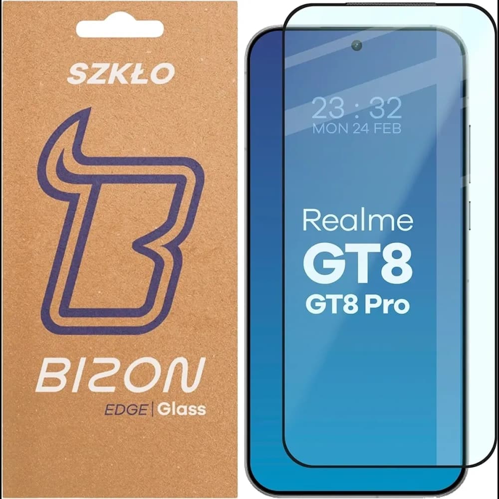 Bizon Glass Edge 2 Realme GT 8 / GT 8 Pro schwarzer Rahmen
 - 1