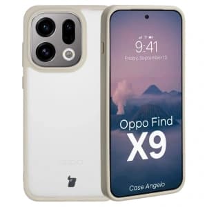 Bizon Case Angelo Oppo Find X9 semi-transparent with a beige frame