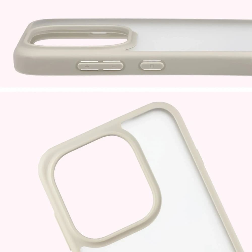 Bizon Case Angelo Oppo Find X9 halbtransparent mit beigem Rahmen
 - 3