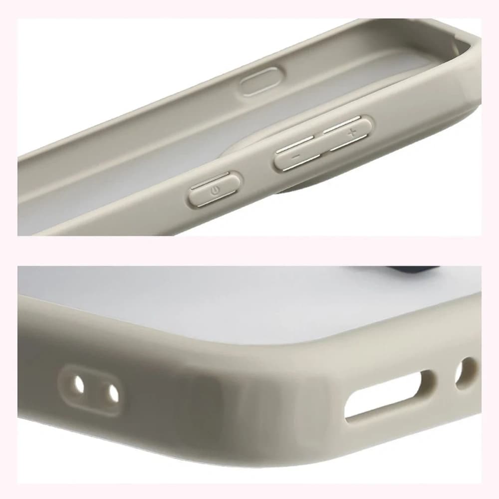 Bizon Case Angelo Oppo Find X9 halbtransparent mit beigem Rahmen
 - 4