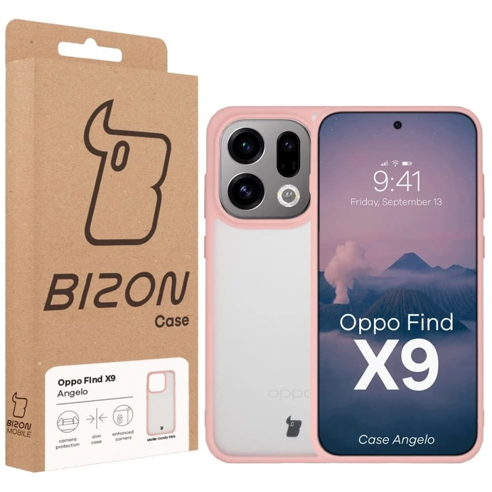 Bizon Case Angelo Oppo Find X9 halbtransparent mit hellrosa Rahmen
 - 6
