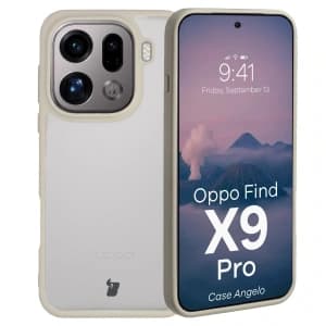 Bizon Case Angelo Oppo Find X9 Pro semi-transparent with a beige frame