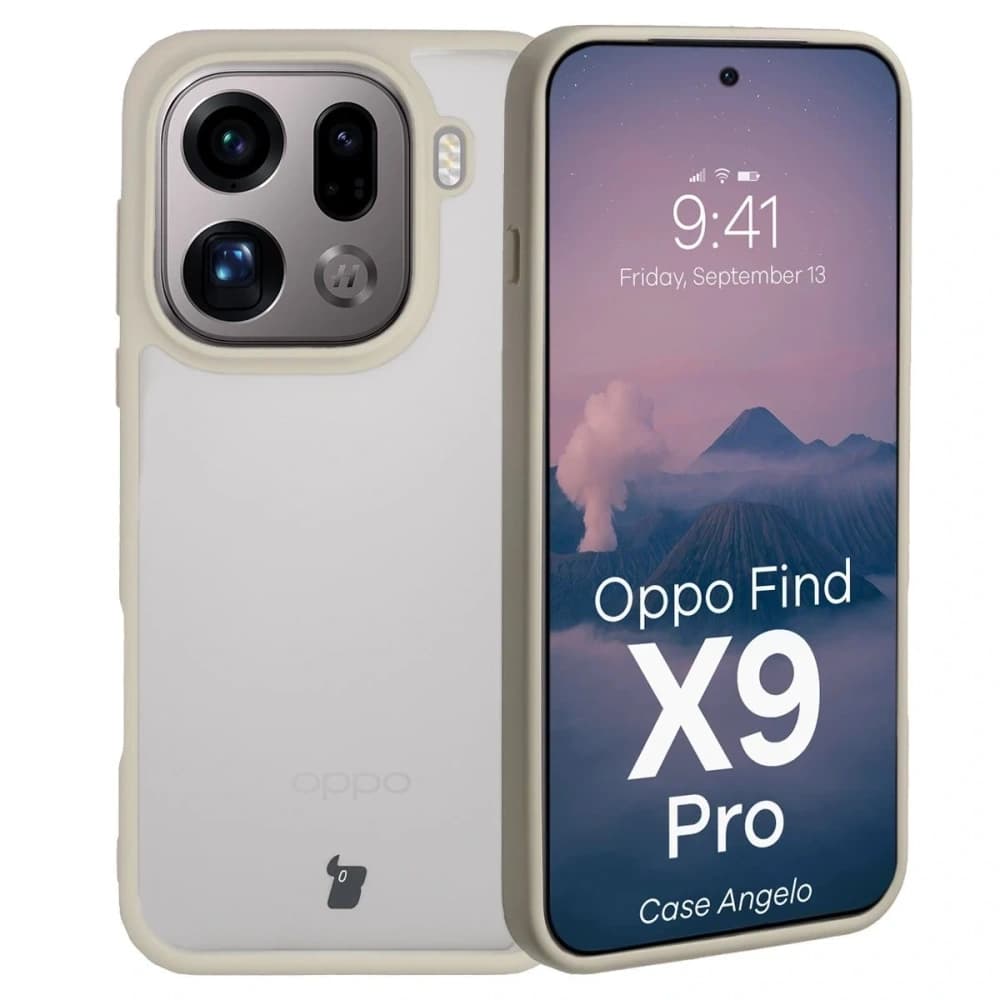 Bizon Case Angelo Oppo Find X9 Pro semi-transparent with a beige frame - 1