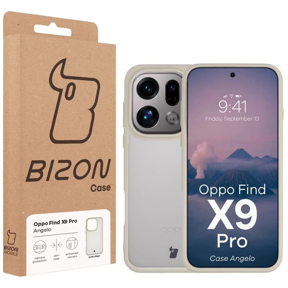 Bizon Case Angelo Oppo Find X9 Pro semi-transparent with a beige frame - 6