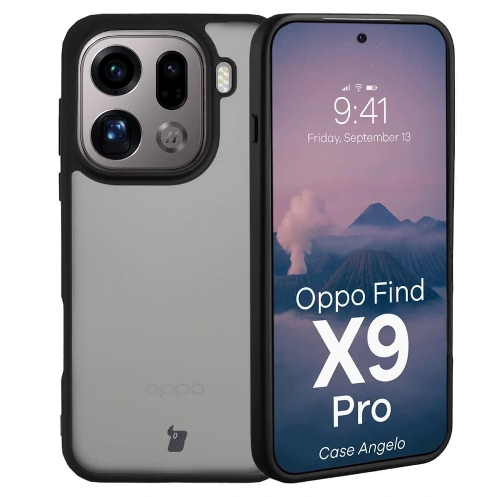 Bizon Case Angelo Oppo Find X9 Pro rauchig mit schwarzem Rahmen
 - 1