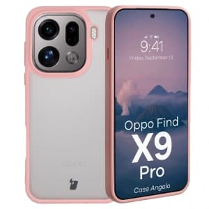 Bizon Case Angelo Oppo Find X9 Pro semi-transparent with a light pink frame
