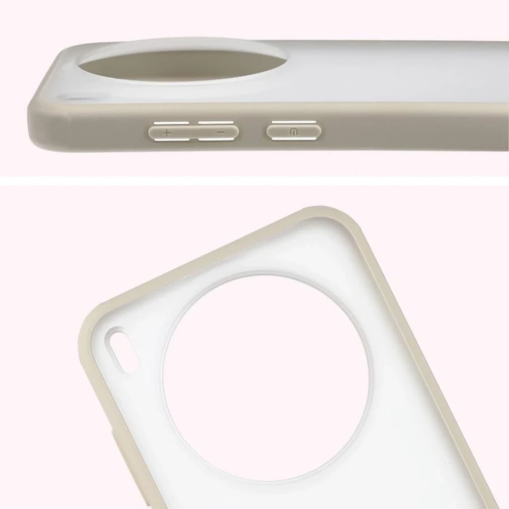 Etui Bizon Case Angelo do Vivo X300 półprzezroczyste z beżową ramką - 3