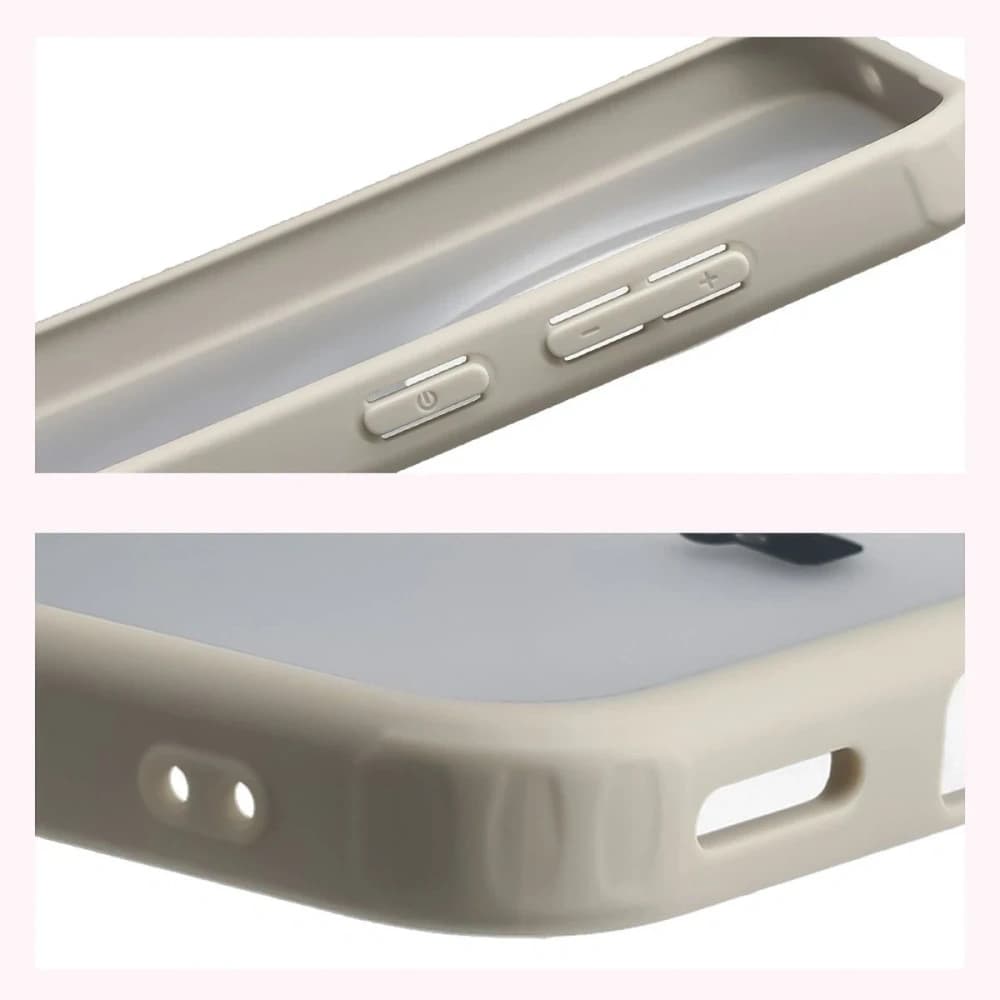 Etui Bizon Case Angelo do Vivo X300 półprzezroczyste z beżową ramką - 4