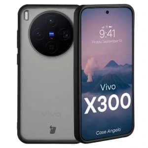 Etui Bizon Case Angelo do Vivo X300 przydymione z czarną ramką