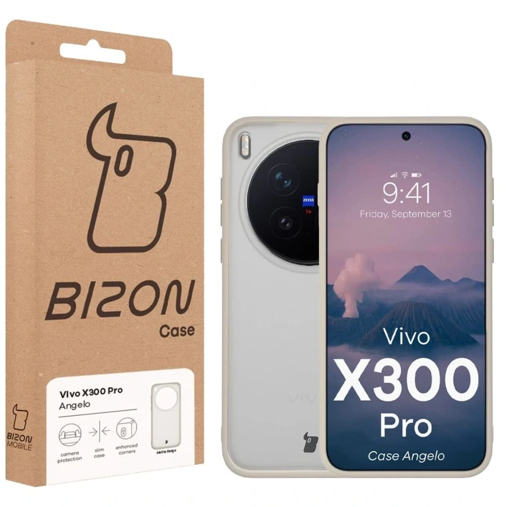 Bizon Case Angelo Vivo X300 Pro halbtransparent mit beigem Rahmen
 - 6