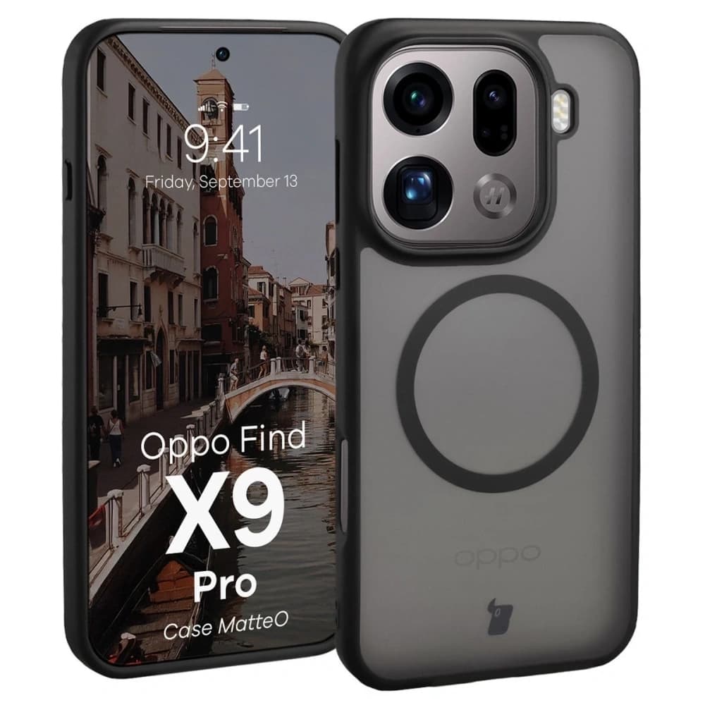 Bizon Case MatteO Magnetisch Oppo Find X9 Pro rauchig schwarz
 - 1
