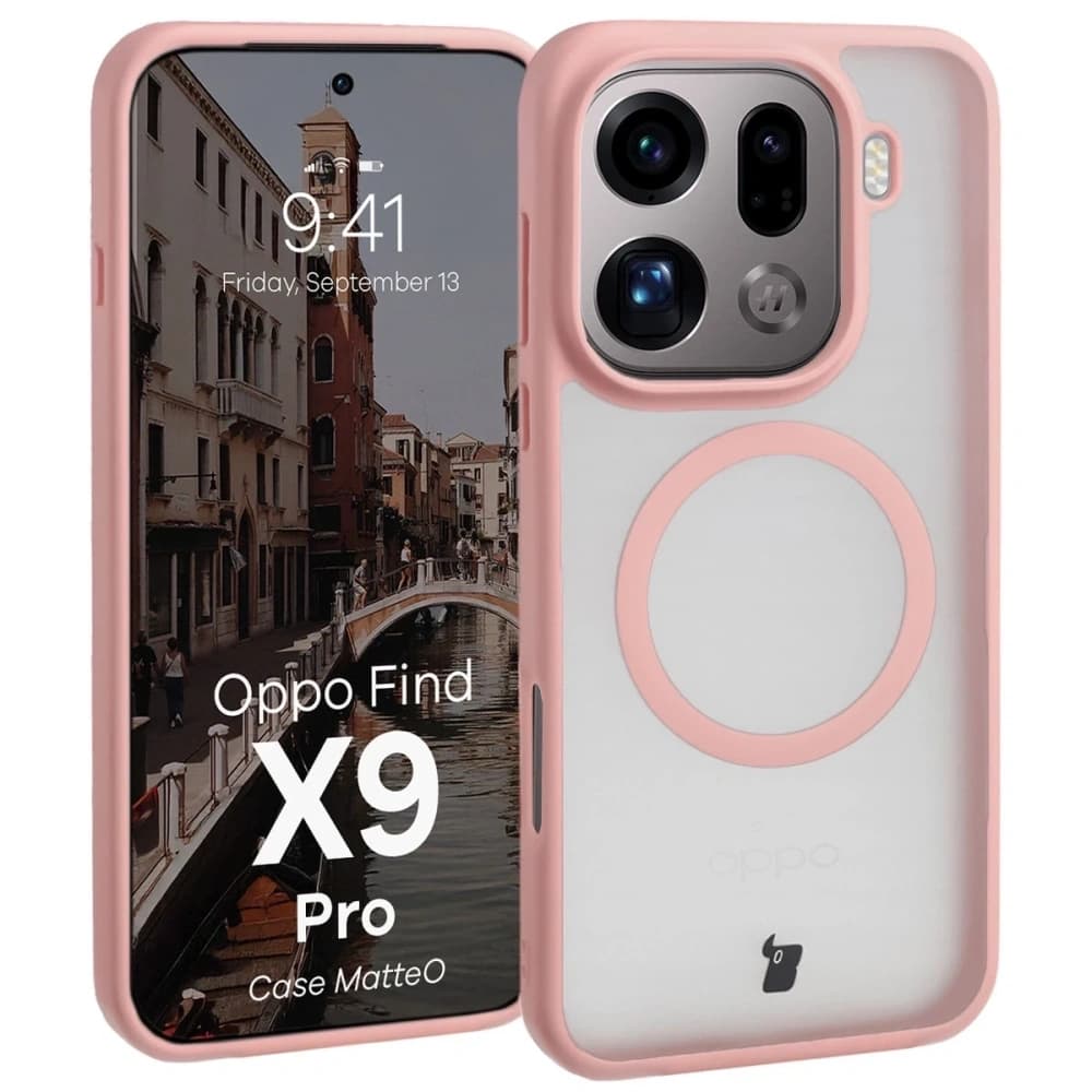 Bizon Case MatteO Magnetic Oppo Find X9 Pro smoky light pink - 1