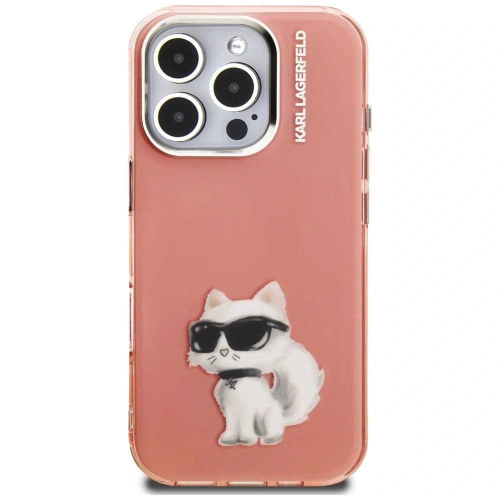 Karl Lagerfeld IML Aquarelle Choupette & Logo Apple iPhone 16 Pro Max pink - 3