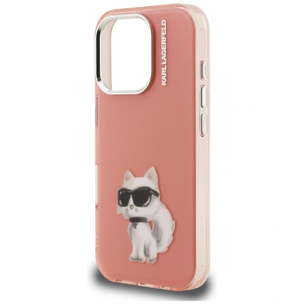 Karl Lagerfeld IML Aquarelle Choupette & Logo Apple iPhone 16 Pro Max pink - 6