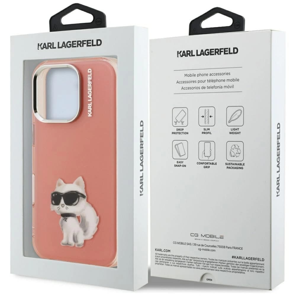 Karl Lagerfeld IML Aquarelle Choupette & Logo Apple iPhone 16 Pro Max pink - 8