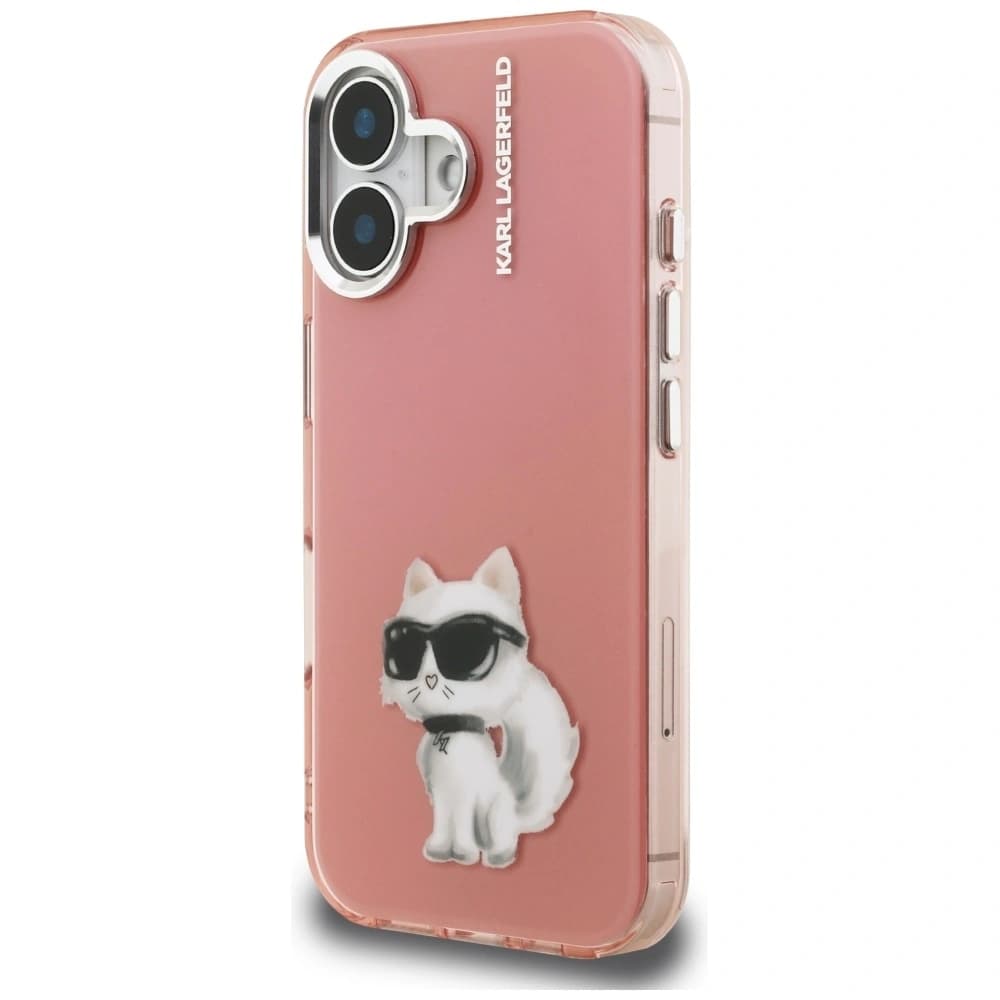 Karl Lagerfeld IML Aquarelle Choupette & Logo Apple iPhone 16 rosa
 - 2