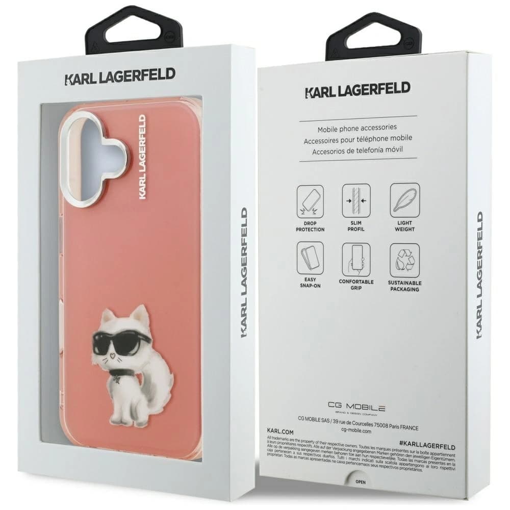 Karl Lagerfeld IML Aquarelle Choupette & Logo Apple iPhone 16 rosa
 - 8