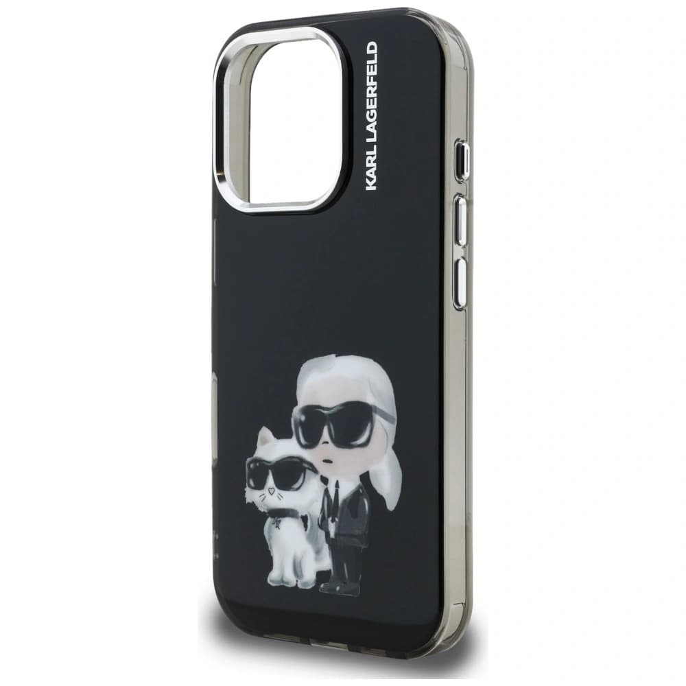 Karl Lagerfeld IML Aquarelle Karl & Choupette & Logo Apple iPhone 16 Pro schwarz
 - 6