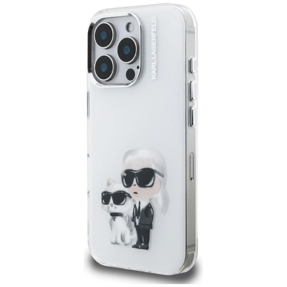 Karl Lagerfeld IML Aquarelle Karl & Choupette & Logo Apple iPhone 16 Pro Max white - 2