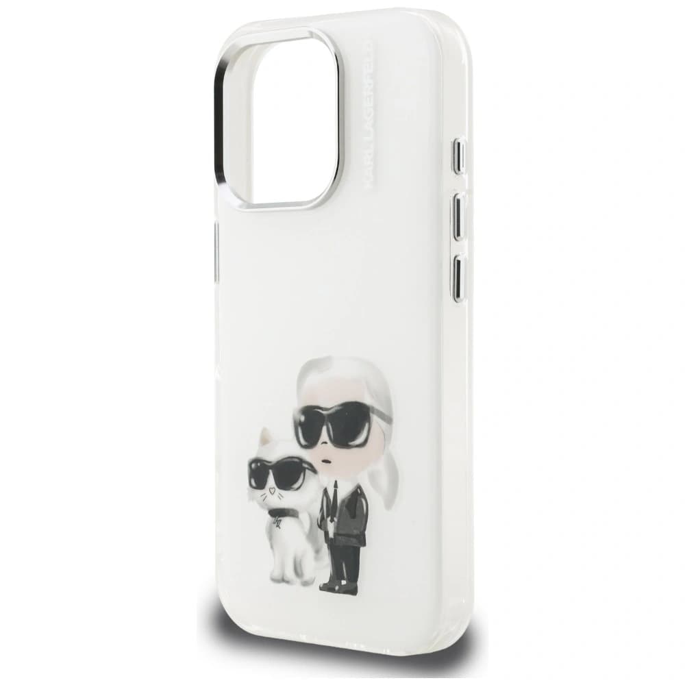 Karl Lagerfeld IML Aquarelle Karl & Choupette & Logo Apple iPhone 16 Pro Max white - 6