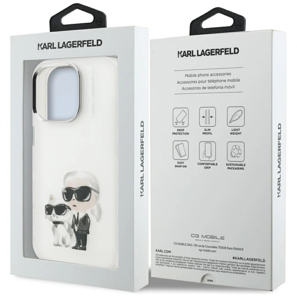 Karl Lagerfeld IML Aquarelle Karl & Choupette & Logo Apple iPhone 16 Pro Max white - 8