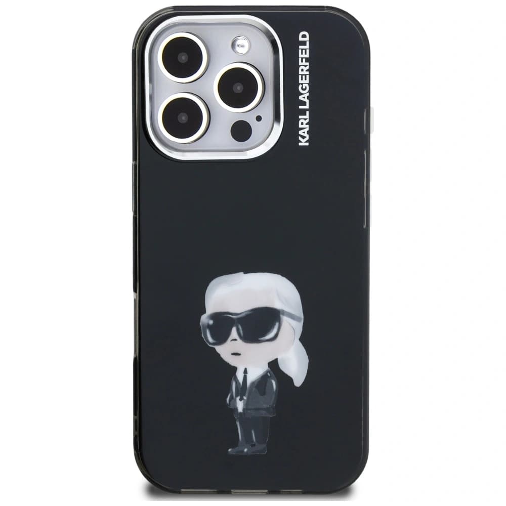 Karl Lagerfeld IML Aquarelle Karl & Logo MagSafe Apple iPhone 16 Pro Max black - 3