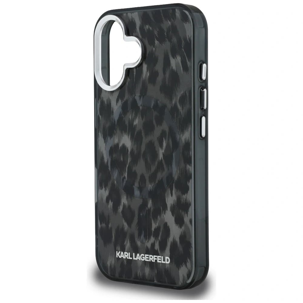 Karl Lagerfeld IML Leopardenmuster MagSafe Apple iPhone 16 schwarz
 - 6