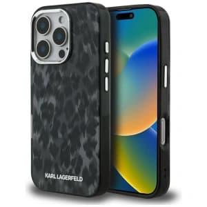 Karl Lagerfeld IML Leopard Pattern MagSafe Apple iPhone 16 Pro black