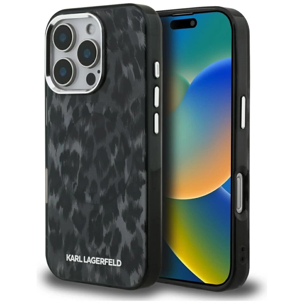 Karl Lagerfeld IML Leopard Pattern MagSafe Apple iPhone 16 Pro Max black - 1