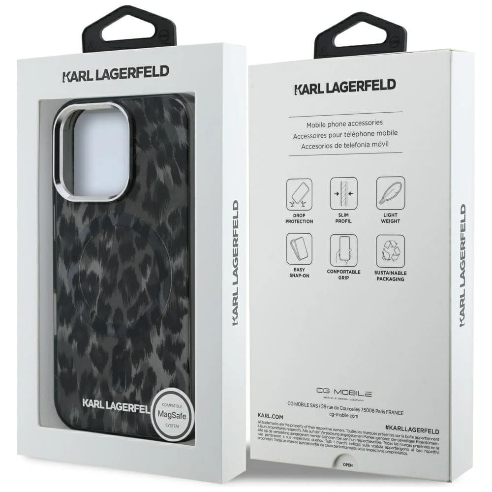 Karl Lagerfeld IML Leopard Pattern MagSafe Apple iPhone 16 Pro Max black - 8