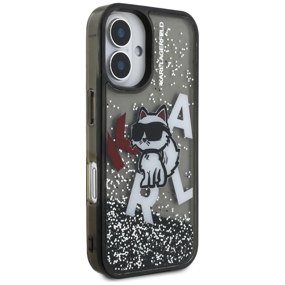 Karl Lagerfeld Liquid Glitter Choupette Logo Apple iPhone 16 schwarz
 - 4