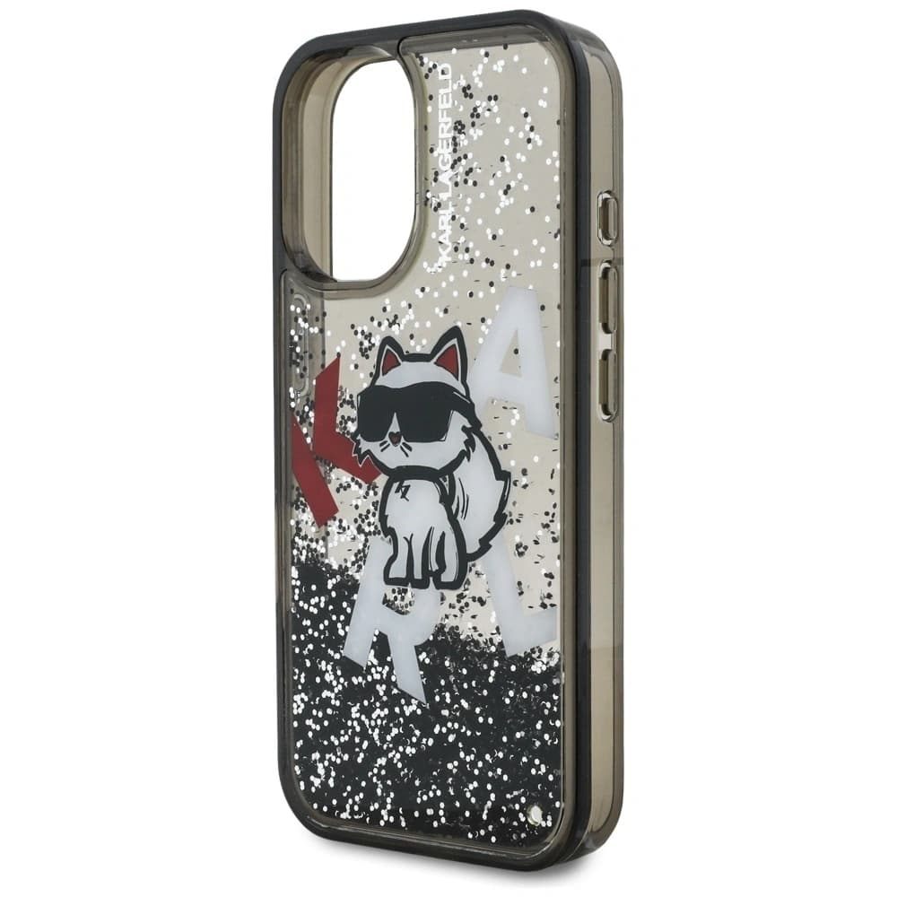 Karl Lagerfeld Liquid Glitter Choupette Logo Apple iPhone 16 schwarz
 - 6